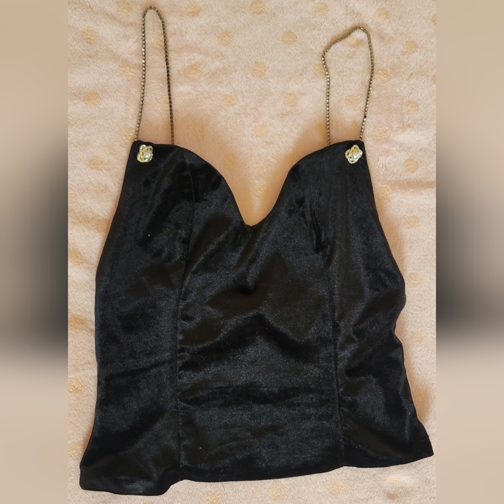 Black Velvet Sleeveless Top